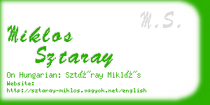 miklos sztaray business card